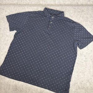 Polo Ralph Lauren Polo Shirt Diamond Print Classic Fit Large Blue Preppy AOP